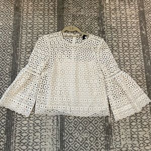 J Crew daisylace bell sleeve top size 0